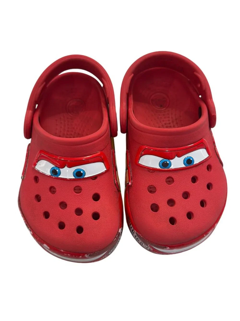 Disney Cars Crocs Kids Red Clogs With Lightning McQueen Design Size C6